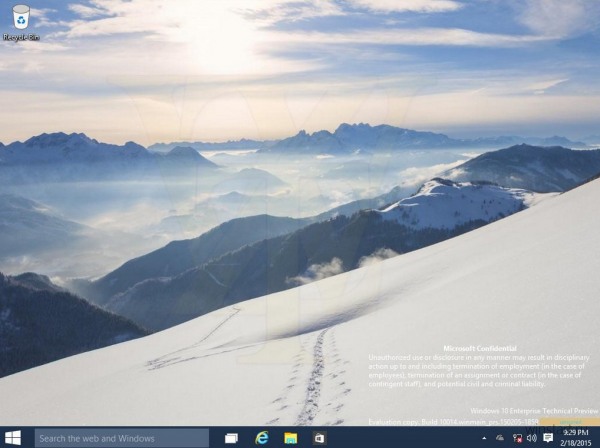 Скриншоты новейших сборок Windows 10 Technical Preview