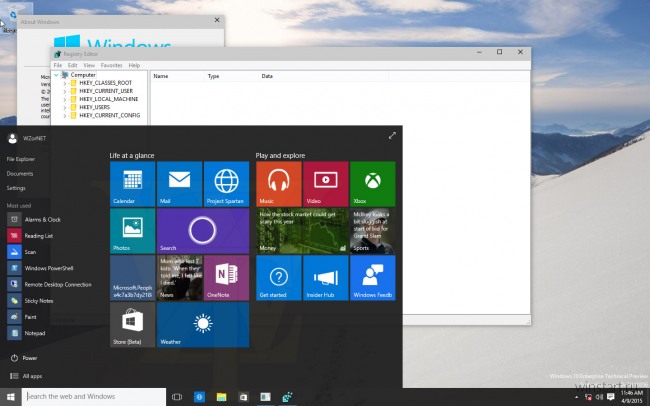 Windows 10 Technical Preview:  10051    10056  