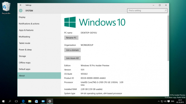 В сеть попал образ Windows 10 с номером сборки 10558