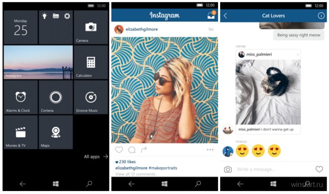 Для Windows 10 выпущены приложения Facebook, Messenger и Instagram