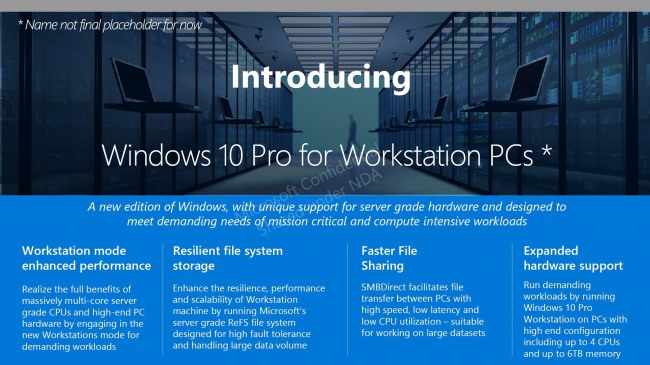 Microsoft готовит специальную версию Windows 10 для мощных рабочих станций