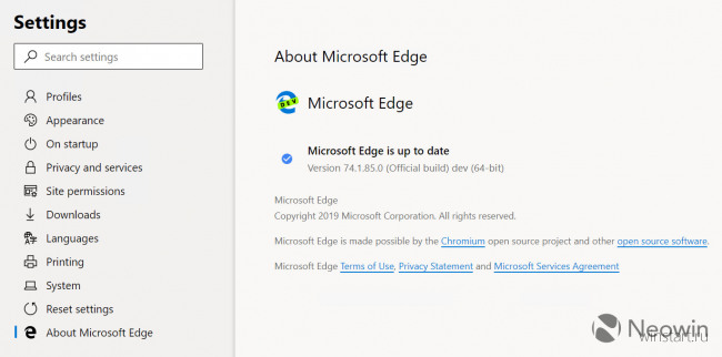 Рассекречен интерфейс нового Microsoft Edge на основе Chromium